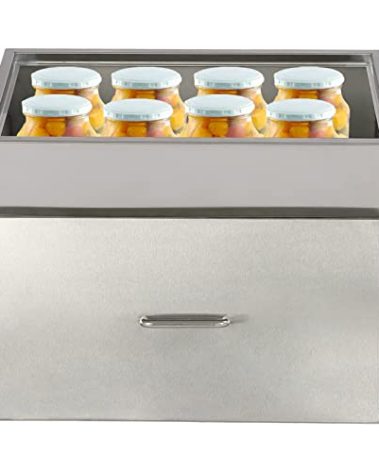 50L/13.2Gal Water Bath Canner Stainless Steel Commercial Canning Pots with Lid Stove Top Canning Pot with 2 Canning Racks Large Waterbath Canner Boiling Pot