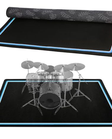 Drum Rug, 5X 6 Ft Drum Mat Carpet Music Rug with Non-Slip Bottom, Soundproof Electrical Pads for Drummers