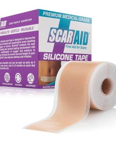 Custom-Fit Silicone Scar Tape – Washable & Reusable Silicone Tape for C Section, Keloid, Mastectomy, Acne, Surgical Scars & More - Flexible, Breathable & Gentle on All Skin Types – 1.5" x 120" Roll