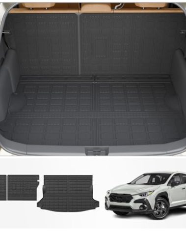 Thinzyou Cargo Mat Compatible with 2024 2025 Subaru Crosstrek XV Cargo Liner Trunk Liner TPE All Weather Back Seat Cover Protector Subaru Impreza Accessories (Trunk Mat+Backrest Mats)