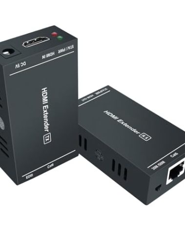 Steetek HDMI Extender 1080p@60Hz, 3D, Over Single Cat5e/Cat6/Cat 7 Cable Full HD Uncompressed Transmit Up to 164 Ft(50m), EDID and POC Function Supported (Transmitter and Receiver)
