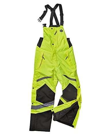 Insulated Thermal Bib Overalls, High Visibility, Weather-Resistant, XL, Ergodyne GloWear 8928,Lime