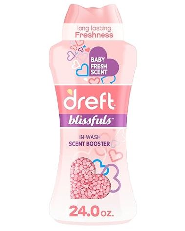 Dreft Blissfuls In-Wash Laundry Scent Booster Beads, Baby Fresh Scent, 24 oz