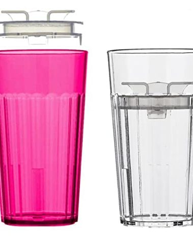 Reflo Smart Cup Bundle (Red & Clear 2-Pack) Baby-Led Weaning Cup for Toddlers, Montessori Transition Training, Slow-Spill 360 Rim Flow-Control, BPA-Free, Made in USA, E-Guide via QR Code