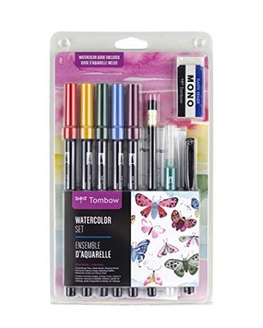 Tombow 56198 Watercolor Set. Includes Dual Brush Pens, Water Brush, Blending Palette, Guide, and More. Perfect for Beginner Watercolor Art!