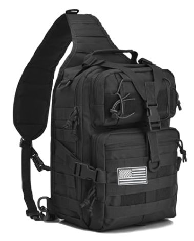 hopopower Tactical Sling Bag Pack Military Assault Rucksack Shoulder Bag Backpack Chest Pack Handbag Waterproof for Travel Hiking Camping Trekking Exploring Fishing Hunting