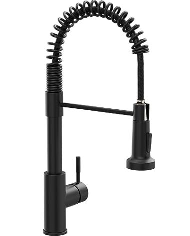 GIMILI Black Kitchen Faucet with Pull Down Sprayer Single Hole Spring Kitchen Sink Faucet, Suitable for Farmhouses, RV, Utility Laundry Room, Outdoor, and Campers. Llave para fregadero de cocina