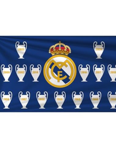 Real Madrid Flag Banner 3x5ft Champions League 2024 Hala Madrid Merengue Fans Soccer Durable Indoor or Outdoor Football Soccer 2 Grommets