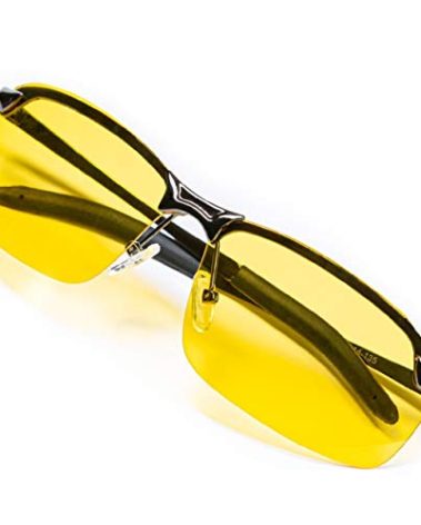 Night Driving Glasses Anti Glare Polarized - Night Vision Tac Glasses - Stylish Case for Driving Nighttime