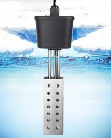 Saillong Pond Heater, Floating Deicer Heater for Outdoor Ponds, Koi Fish Warmer with Temperature Control and Power Indicator(250W, for Ponds up to 100 gal)