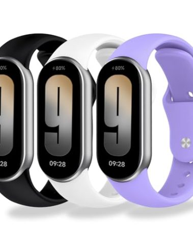 BABEJIA 3-Pack Replacement Band Compatible with Xiaomi Smart Band 10/9/8, Soft Sport Strap, Adjustable Breathable Bands, Quick Release