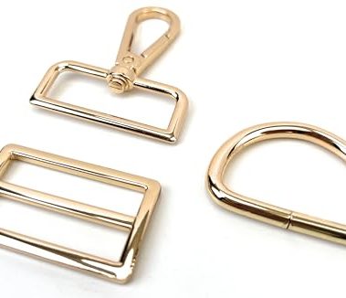 VersaKits 15 Pcs 1 Inch Purse Hardware Light Gold Heavy Duty Swivel Snap Hooks D Rings for Purse and Tri-glide Slide Buckles for Bag Straps Dog Collars Leash Lanyard