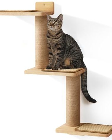 FUKUMARU Cat Wall Shelves, 3 in 1 Transformable Cats Scratching Post Wall Mounted, DIY Kitten Walls Jungle and Perch Platform Supplies, Suit for Climb, Play, Nap, Scratch