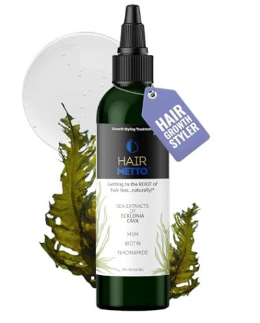 Hairmetto Ecklonia Cava Extract Hair Growth Serum – Styling Gel with Vitamins MSM, Niacinamide & Biotin– Hair Growth Booster for all Hair Types - 4oz (118ml)