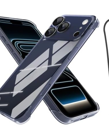 aidvaia Phone Case, Compatible with iPhone 17 Pro Max, Transparent Clear Phone Case, Frameless Design, with Camera Lens Protection.