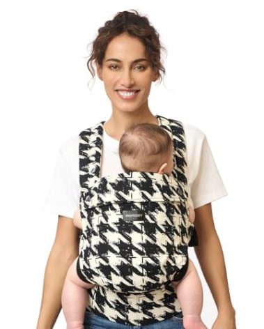 Momcozy Baby Carrier - Ergonomic, Cozy and Lightweight Carrier for 7-45lbs, Effortless to Put On, Ideal for Hands-Free Parenting, Enhanced Lumbar Support, Houndstooth