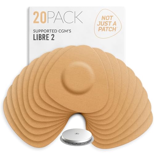 Not Just A Patch Freestyle Libre 2 Sensor Covers (20 Pack) CGM Sensor Patches for Freestyle Libre 2 - Water Resistant & Durable for 10-14 Days - Beige