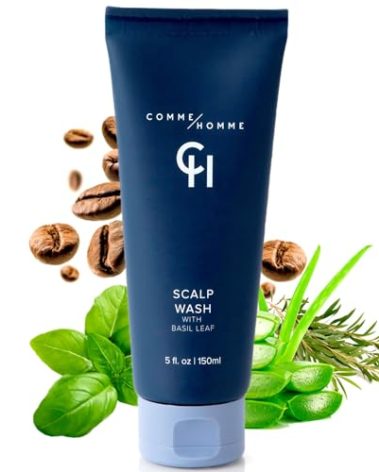 Comme Homme Hydrating Scalp Wash for Bald Men | Gently Cleanses, Soothes & Energizes with Basil, Aloe, Tree Tea & Caffeine | Scalp Wash for Face & Scalp | 5 fl. oz/ 150 ml