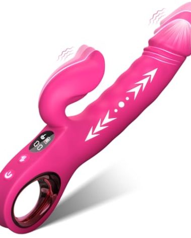 Thrusting Vibrator Dildo with LCD Display - Sex Toy G Spot Clitoral Vibrators 7 Vibration &Thrust Mode, Rabbit Dildos Adult Sex Toys for Women Couple