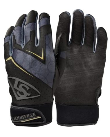 Louisville Slugger Adult Genuine 2.0 Batting Gloves - Black, Medium