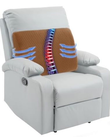 HOMBYS Lumbar Support Pillow for Recliner Chair, Memory Foam Back Support Cushion for Elderly,Extra Large Lumbar Support Pillow,Thick Backrest for Home Reading (Coffee, 20“x13.5"x5")