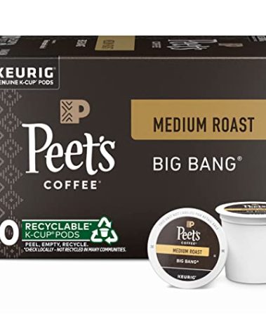 Peet's Coffee, Medium Roast Keurig K-Cup Pods - Big Bang 10 Count (1 Box of 10 Pods)