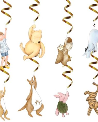 16Pcs Swirl Hanging Decorations for Baby Shower Decorations Classic Baby Shower Birthday Party Supplies