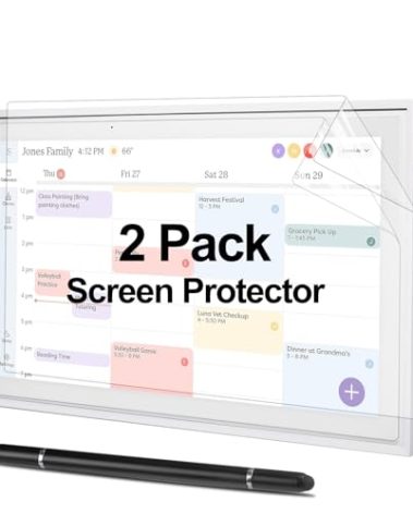 Screen Protector & Stylus Pen Compatible With 15 inch Digital Calendar, Must Have Accessory Kit for Electronic Calendar 15 inch, 2 Pack Screen Protector & 3-in-1 Stylus Pen for Digital Calendar