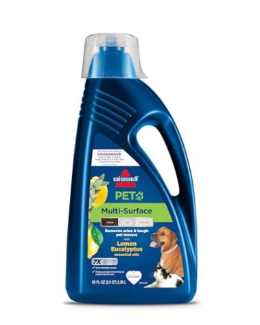 Bissell Multi-Surface Pet with Citrus, 3444G, 80oz, Safe on Sealed Hard Floors and Area Rugs, Removes tough pet messes and elimantes odors, Lemon Eucalyptus Essential Oils