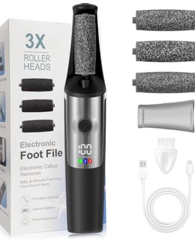 Electric Foot Callus Remover,Smooth Pedicure Wand Rechargeable Electric Foot File,Professional Pedicure Tools for Dry, Dead, Cracked, Hard Skin, at Home Feet Spa Care Kit for Men & Women