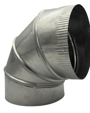 12" Adjustable Duct Elbow 90 Degree HVAC - Galvanized Sheet Metal 28-Gauge Duct Connector - Ideal for Round Tube Air Ventilation & Vent Pipe Ductwork (12 Inch)