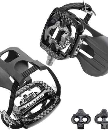 Venzo Fitness Exercise Indoor Bike Compatible with Shimano SPD Pedals with Toe Clips & Cleats