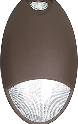 LED Emergency Light with Battery Backup and Photocell, Self Test Diagnostics, Outdoor LED Emergency Wallpack, 12W 100-277VAC UL-924 Fire Resistant IP65 Wet Location, Dark Bronze UL Listed (1 Pack)