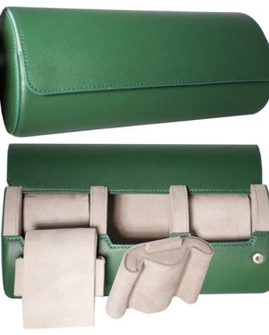 VERAET Italian Travel Watch Case | Watch Case Travel | Upgraded Premium MicroSkin Interior | Italian Nappa Leather | Expertly Crafted | Safe & Protected (3 roll size)