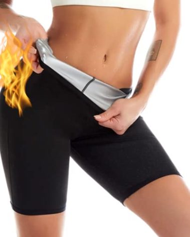 Nano Hertz Sauna Sweat Shapewear High Waisted Shorts Thigh Workout Suit Waist Trainer Weight Loss Lower Body Shaper Sweatsuit Exercise Fitness Gym Women