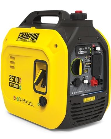 Champion Power Equipment 2500-Watt Dual Fuel Portable Inverter Generator with Quiet Technology and CO Shield