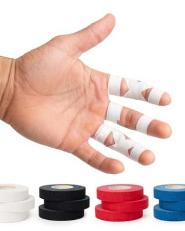 Gold BJJ Jiu Jitsu Tape - Strong Athletic Finger Tape, 1/2" x 30' - Protect Fingers and Toes in MMA, Judo, Wrestling, Martial Arts, Rock Climbing (3 Rolls, White)