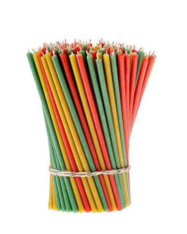Danilovo Thin Taper Beeswax Candles - Honey-Scented, Decorative Candles Ideal for Birthday Decoration or Church Prayers - 3 Colors Drip Free, Tall & Smokeless Pack of 150 pcs, 6.5 x 0.22 inch