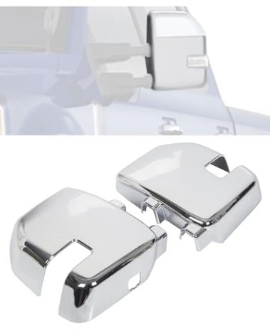 KUAFU Full Mirror Covers Compatible with 2017-2021 Ford F250 F350 F450 Super Duty Shiny Chrome Plated with Signals Designed
