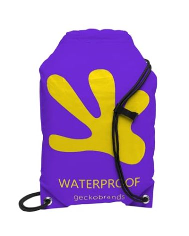 geckobrands Drawstring Travel Backpack 10L - Waterproof Lightweight Travel Dry Bag for Beach, Hiking, and Light Water Activities for Men & Women
