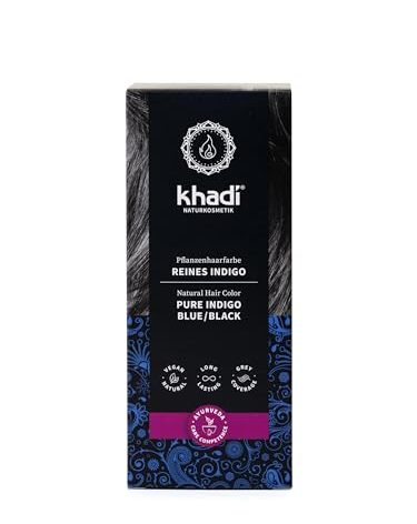 khadi BLUE BLACK Natural Hair Color - Let your hair shine in a mysteriously deep blue-black hue - 100% herbal & natural - 3.5 oz