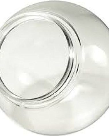 12 Inch Clear Acrylic Lamp Post Globe with 3.91 Inch Solid Flange Neck