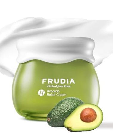 FRUDIA Avocado Relief Face Cream (1.94 oz) – Soothing and Calming Korean Face Moisturizer w/62% Avocado Extract, Panthenol & Madecassoside for Dry, Sensitive Skin | Vegan & Cruelty Free