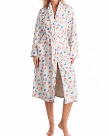 TIKITIDES Robes for Women Cute robes Fleece Bathrobes Women Robe Soft Plush Fruit Floral Print Lightweight Fuzzy Lounge Bathrobe