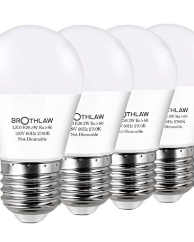 25 Watt Equivalent Light Bulbs, A15 LED Light 3W E26 Base 2700K Warm White Low watt Light Bulbs,Nightstand Light Bulb, Table Lamp Bulb, 4 Pack