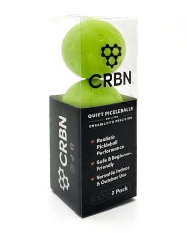 CRBN Pickleball - Quiet Pickleballs – Foam Practice Balls for Silent Play | Realistic Bounce & Feel | Noise-Reducing for HOA, Parks, Indoor & Outdoor Use | Safe for Kids & Wall Drills