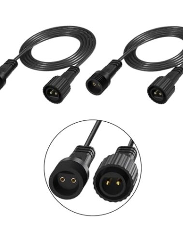 2Pin Extension Cable for F5 LED String Lights Shown in The Picture, IP65 Waterproof Extension Lead, 24AWG Extension Cord for Indoor, Outdoor Christmas Lights, 6.6FT(2M)