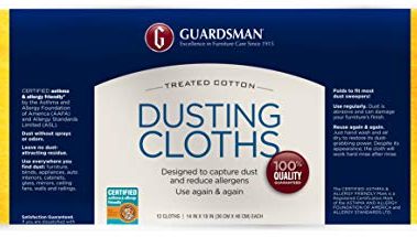 Guardsman Wood Furniture Dusting Cloths - 12 Pre-Treated Cloths - Captures 2x The Dust of a Regular Cloth, Specially Treated, No Sprays or Odors - 462500