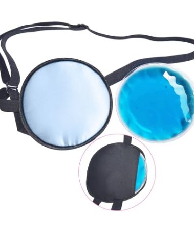 Cooling Eye Patches for Puffy Eyes, Pure Silk Ice Eye Patch, Single Eye Mask, Medical One Eye Cover Cold Hot Therapy Strabismus Lazy Eyes After Surgery Adult Kid Pirate Eyepatch (Blue)