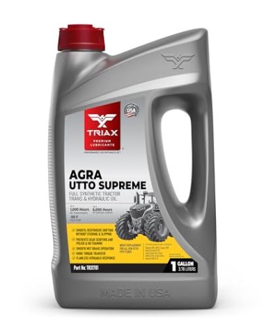 TRIAX Agra UTTO Supreme GL-4 Full Synthetic Tractor Transmission/Hydraulic Oil AW 32/46, All Season Arctic Grade -52F | Compatible with Case Hytran, John Deere Hygard, Kubota UDT/UDT2 (1 Gallon)